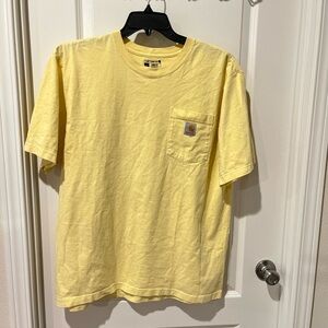 Carhartt K87 Loose Fit Heavy Weight Men’s Sundance Yellow Pocket T-Shirt Size L